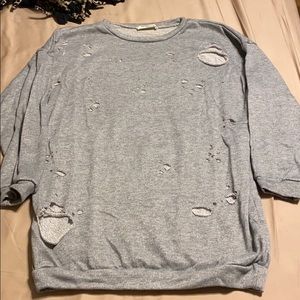 Distressed Grey Sweater